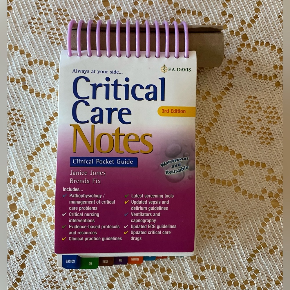 BRAND NEW CRITICAL CARE NOTES Clinical Pocket Guide- Valued New At $48